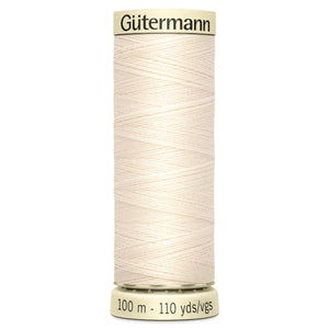 Off White, Colour 802 Gutermann Sew All Thread - Sunnyside Fabrics UK - gutermann, gutermann sew all thread, gutermann thread, off white thread, polyester thread - {{product.type}} - 