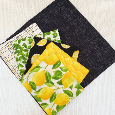 Remnant Pack Lemon Zest Fat Quarters - Sunnyside Fabrics UK - check, lemon, lemons - {{product.type}} - sunnysidefabricsuk.com