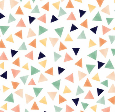 Safari Triangles, Safari Plants, cotton fabrics - Sunnyside Fabrics UK - children's fabric, green, leaves, orange, safari - {{product.type}} - sunnysidefabricsuk.com