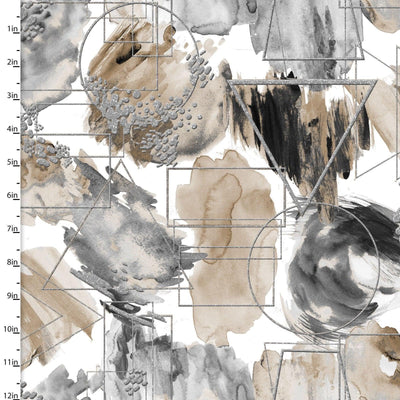 Silver Painted Shapes Cotton Fabric - Sunnyside Fabrics UK - 3 wishes, 3 wishes fabric - {{product.type}} - sunnysidefabricsuk.com