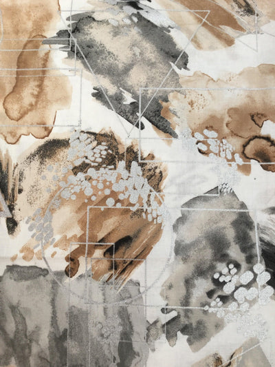 Silver Painted Shapes Cotton Fabric - Sunnyside Fabrics UK - 3 wishes, 3 wishes fabric - {{product.type}} - sunnysidefabricsuk.com