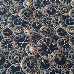 Steampunk Clocks - Sunnyside Fabrics UK - clocks, gold, steampunk, vintage - {{product.type}} - 